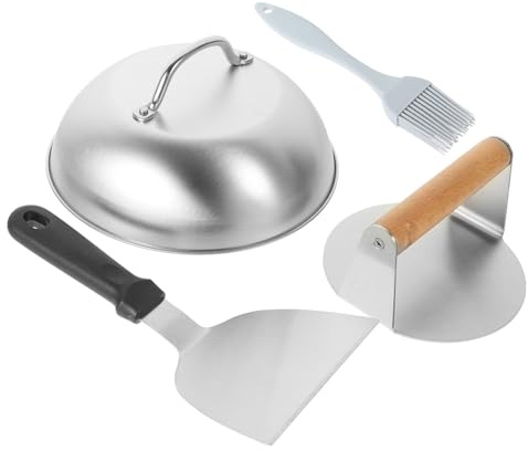 Toyvian Presse Burger Acier Inoxydable Outil de Cuisine Résistant et Antiadhésif pour Former Galettes Maison Accessoire Compact pour Barbecue et Fête des Pères