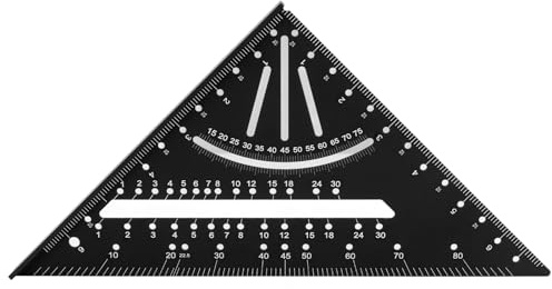 Generic Goniometro a Raggio 90 Gradi, Righello Ad Angolo Retto in Lega di Alluminio per Falegnami (BLACK)