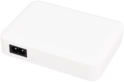 Hamwesh Mini UPS, Fuente de Alimentación Ininterrumpida de 7500mAh con CC 5,5x2,1mm y Salida USB, para Enrutador, Módem, Cámara de Seguridad, Teléfono Inteligente (Enchufe de la UE)