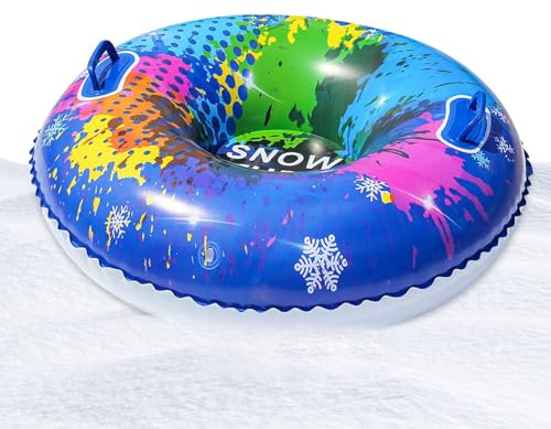 Rutschschlitten Tube,PVC Tragbarer Kältebeständiger Schlitten | 95 cm Heavy Duty Aufblasbarer Schneeschlitten - für Erwachsene Kinder Familien Paare Outdoor Skigebiet