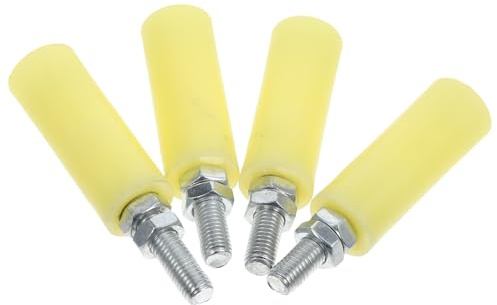 Kisangel Guide Portail Coulissant en Nylon et Acier, 4 Pièces, Galets de Portail Coulissant pour Porte de Garage, Installation Facile Faible Bruit