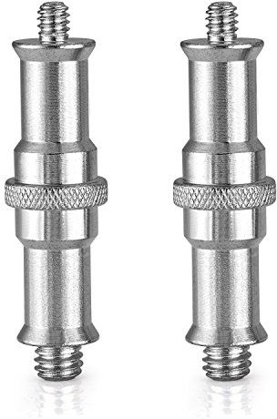 Neewer 2 Piezas Convertidor Macho de Metal Estándar de 1/4 a 3/8 Pulgadas Adaptador de Tornillo Roscado para Soporte de Luz Estudio, Adaptador Zapata Caliente/Fría, Receptor Flash, Disparador - ST24