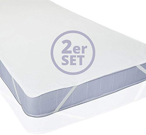 Lumaland 2X wasserdichte Matratzenauflage 90 cm x 200 cm | Öko-Tex Zertifiziert, Oberfläche aus 100% Baumwolle | Wasserundurchlässiger & atmungsaktiver Matratzenschoner