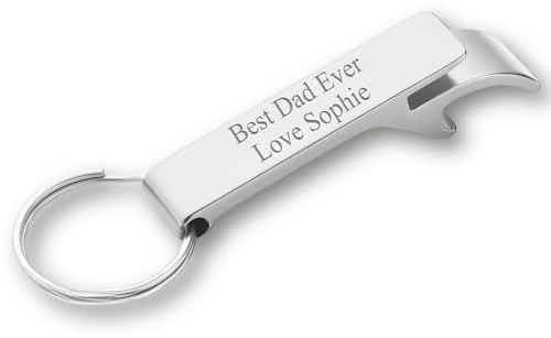 Personalised Chrome Bottle Opener Keyring | Car Keyring, Accessories, Beer and Wine Openers | Unique Gifts for Dad | Custom Keychain for Women & Men | Mini Bottle Opener Keyring