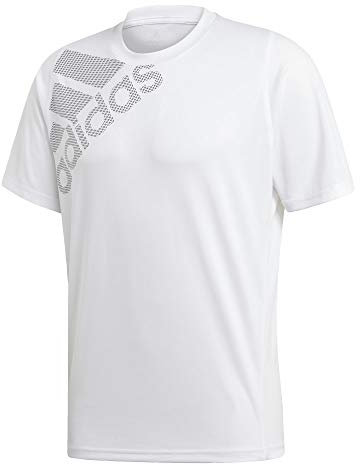 adidas Freelift Sport Badge of Sport Graphic Tee Manica Corta, Uomo, Manica Corta, FK0805, Bianco, M