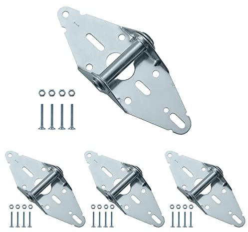 Home Master Hardware #1 Garage Door Hinge Heavy Duty Gauge Hinge Steel with Galvanized Finish - Residential/Light Commercial Garage Door Replacement 4 Pack