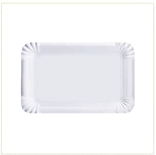 VIRSUS Vassoio di Cartone Bianco per Pasticceria - Pacco da kg. 10 (Circa 74pz) - Formato cm. 25,5x35 cm Mis. 6 - Vassoi rettangolari monouso Utilizzabili per servire Dolci, pasticcini, Torte