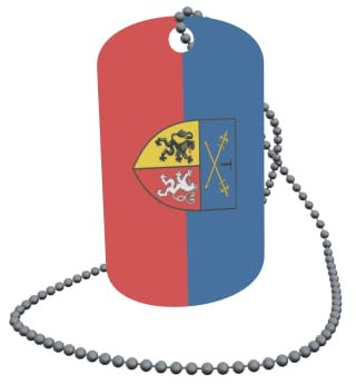 U24 Dog Tag Erkennungsmarke ID Tag an Kette Flagge Übach-Palenberg Alu 30 x 50 mm