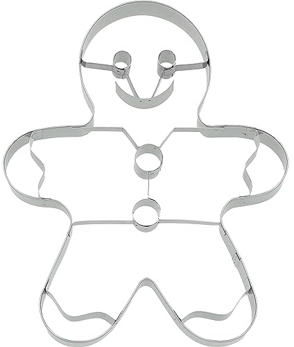 Birkmann, XXL Ausstechform Lebkuchenmann, Ausstechform zum Ausstechen und Dekorieren von Plätzchen, Marzipan, Fondant, Edelstahl, spülmaschinengeeignet, Größe:18 cm