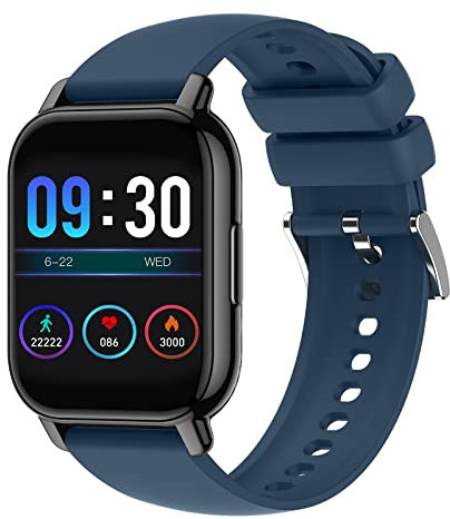 MicLee Damen Herren 1.85 Zoll Touch-Farbdisplay Smartwatch Pulsmesser Schlafmonitor Armband Fitness Tracker Schrittzähler Uhr Sportuhr Kompatibel IOS Android Wasserdicht IP68 Bluetooth Anruf