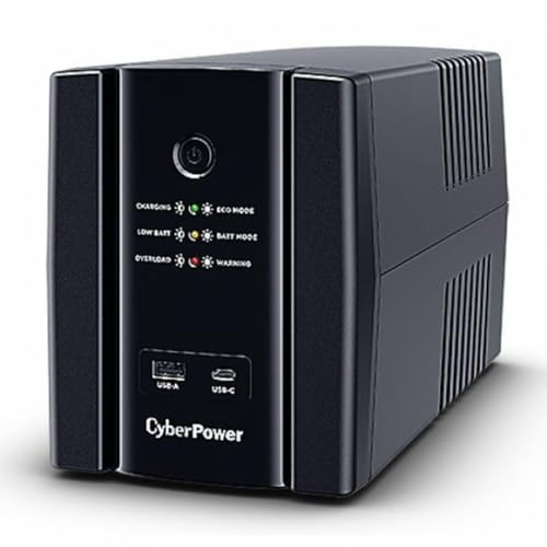 CyberPower Line-Interactive USV Tower UT2200EG 2200VA/1320W, automatische AVR Boost/Buck, simulierte Sinuswelle, 4 ms Umschaltzeit, 4X Schuko, RJ11/RJ45 1Gbps Schutz, HID USB, USB-A+USB-C 5V 2.1A