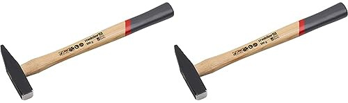 Meister Schlosserhammer - 200 g Kopfgewicht - Kopf geschmiedet - Robuster Stiel aus Hickoryholz/Ingenieurhammer/Hammer mit Hickory-Stiel / 2216100 (Packung mit 2)