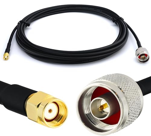 RANGEFUL RP-SMA 2m Rallonge Antenne WiFi Cable Coaxial RPSMA Mâle à N Male Câble Extension Faible Perte RG58 50 Ohm pour Routeur WiFi Caméra IP Carte Réseau sans Fil Mini PC PCIE