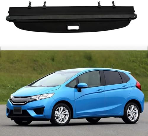 BAGLEV Ausziehbar Kofferraumabdeckung Auto Laderaumabdeckung,für Honda FIT Jazz 2014-2020 Rollo Schutz Abdeckung Cargo Cover Ablagen ZubehöR