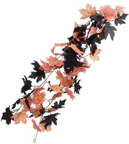 NOLITOY Ahornblatt Girlande Für Halloween Und Thanksgiving Künstliche Rattan-Dekoration Für Garten Hochzeiten Partys Und Festlichkeiten Lang Farbenfroh Und Leicht