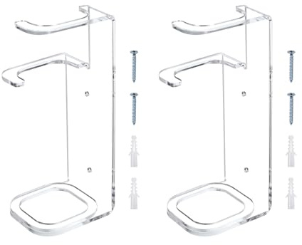 PATIKIL Ljus sabellstativ väggmontering 2-pack akryl ljus svärd display hållare basebollträ ställning med skruvar, genomskinlig