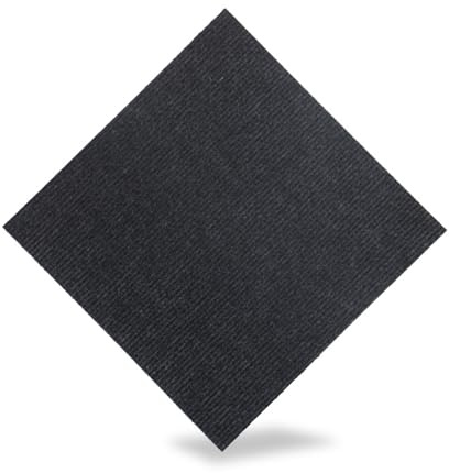 Hiseng Teppichfliesen Selbstklebend 30x30cm, Teppichfliesen Selbstliegend Rutschfeste Strapazierfähig Teppich Bodenbelag für Büro Wohnzimmer Schlafzimmer - 10/20/30 Stück (20 Stück,Schwarz)