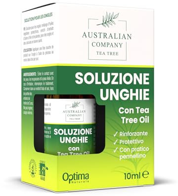 Soluzione Unghie, favorisce la crescita di unghie sane e rinforzate, aiuta a contrastare la micosi in modo naturale, con pratico applicatore a pennellino10 ml Australian Company Tea Tree
