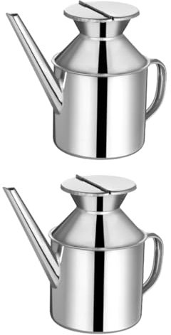 TOPBATHY 2 Piezas Olla de aceite de boca larga decantador de jarra de aceite contenedor de de cocina de oliva aceité de oliva virgen extra Ahorrador de grasa lata de grasa
