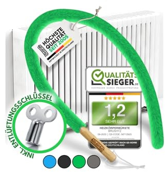 BRUSHYZ Radiator Cleaner Brush 115cm I Flexible Scratch-Free Slim Radiator Brushes for Cleaning I Soft Polyester I Radiator Duster Brush Long Thin & Washable I Fits 99% of Gridded & Non-Gridded Heater