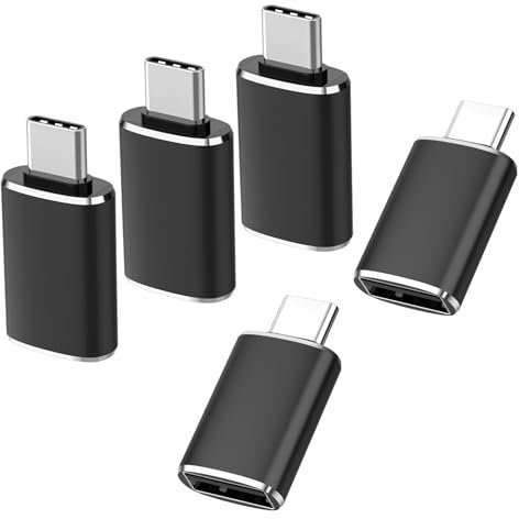 Adattatore da USB C a USB [5 pezzi], Adattatore USB Type C, Conversione da Thunderbolt 4/3 a USB 3.1/3.0/2.0 per iPhone 16 Pro Max MacBook Pro 2021 MacBook Air, Galaxy S9/S8/Tab S3, Dell XPS