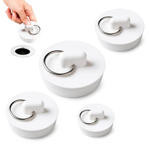 QZKJQDD Rubber Bath Plugs, 5PCS Universal Sink Plug, Bath Plug Sink Plugs Bath Plug Replacement, Universal Bath Plug Sink Plugs Universal For UK Sink, for Kitchen Sink Wash Basin Bathroom (5 Sizes)