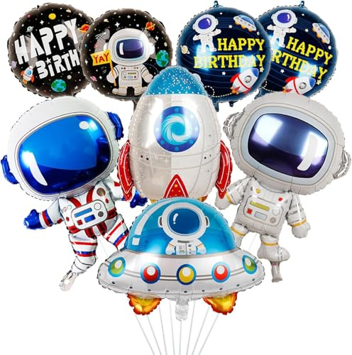 Weltraum Luftballons 8 Stück Luftballon Rakete Astronauten Weltraum Geburtstag Deko weltall Kindergeburtstag Party Deko