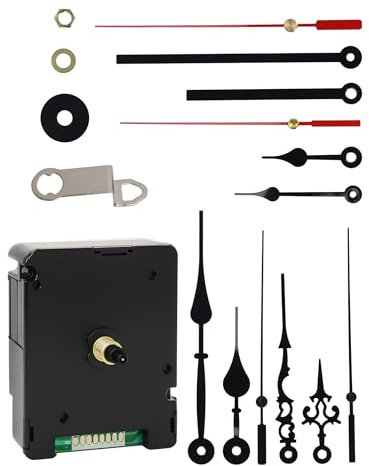 MakerTick DCF 77 Funk-Uhrwerk Set – 4 Zeigerpaare & geräuschloser, präziser Quarzmechanismus für Wanduhren, Reparatur & Eigenbau (72×56×19 mm)