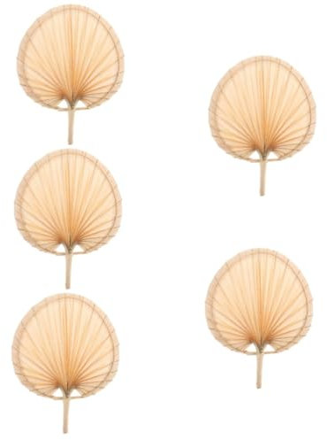 Ipetboom Lot De 5 Éventails De Peinture En Feuilles De Palmier Éventails Portables En Raphia Éventails En Vrac Feuilles De Palmier Séchées Pour L'Été Éventails En Raphia Pour