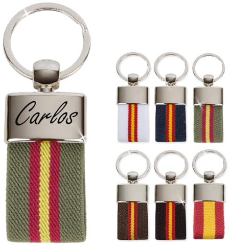 ibera gifts Llavero personalizado Bandera de España - Regalos originales personalizados Mujer, Hombre, Parejas, Novios, Papa, Dia de Padre - Grabado con Nombre, Mensaje, Llaveros originales