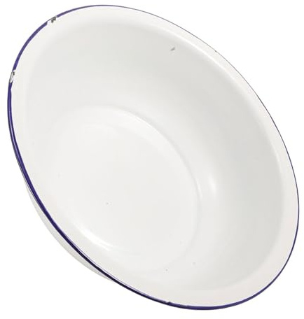 Cuenco de Esmalte Vintage Blanco de 32cm para Uso Doméstico