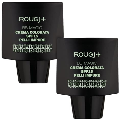 Rougj BB Magic SPF15 2er-Set für Unreine Haut BB Cream Getönte Tagescreme Anti-Unreinheiten, Mit Salicylsäure, Hyaluronsäure, LSF15, Mattierend, Für Mischhaut & Fettige Haut – Made in Italy