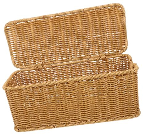 Yardenfun Boîte à Câbles Design Rotin Gestion des Cordons pour Bureau Panier De Rangement Spacieux pour Multiprises Et Câbles Électriques