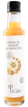 Platé Crema de Vinagre de Maracuyá 250 ml | Aderezo frutal, refrescante y aromático | Ideal para ensaladas, ceviches y postres | Elaborado en Canarias, vegano y sin gluten