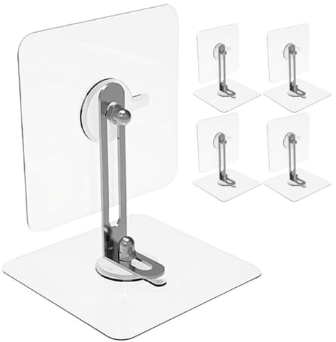 FRCOLOR 5 Juegos Kit de Anclaje de Pared para Estantería y Anclajes Seguros para Muebles para Bebés Protección Antivuelco, Fijación, Instalación sin Taladro, Acrílico y Acero Inoxidable