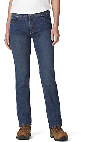 Dickies Womens Perfect Shape Denim - Straight Stretch Jeans, Stonewashed Indigo Blue, 10 US