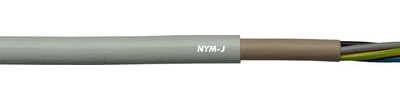 10 Meter Lapp 1600012 NYM-J Stromkabel 1G16 mm² I Normleitung mit einen grün-gelben Schutzleiter für Innenausbauten I Kabel 1x16 für Elektroinstallation I Feuchtraumkabel grau