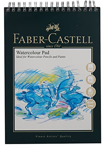 Faber-Castell Art & Graphic Spiralbindung Aquarellblock, A5 300 g / m² Block mit 10 Bögen