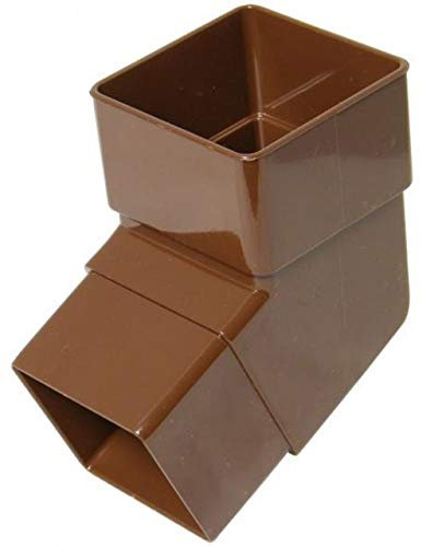 FLOPLAST 65mm Square Downpipe 112.5 Degree Offset Bend - Brown - Pack of 2