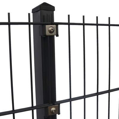 Doppelstabmattenzaun Höhe 1,23 m komplett Set 10 m bis 40 m Anthrazit oder Moosgrün (10 m, Anthrazit RAL 7016)