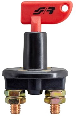 Simoni Racing BMS Staccabatteria Universale Bipolare, Cut off interruttore per Auto Moto Camion Barca, Interruttore 12-24V/100A, a Leva Removibile