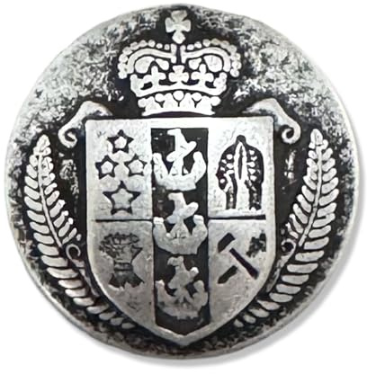 silber matt Wappen Metall Knöpfe Ösenknöpfe Wappenknöpfe mit Krone (10 Stück) (23mm)