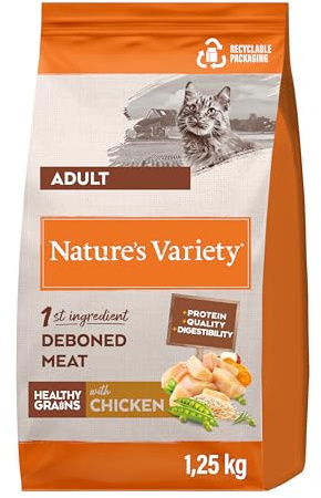 Nature's Variety Healthy Grains Croquettes pour Chats Adultes - Poulet - 1,25kg