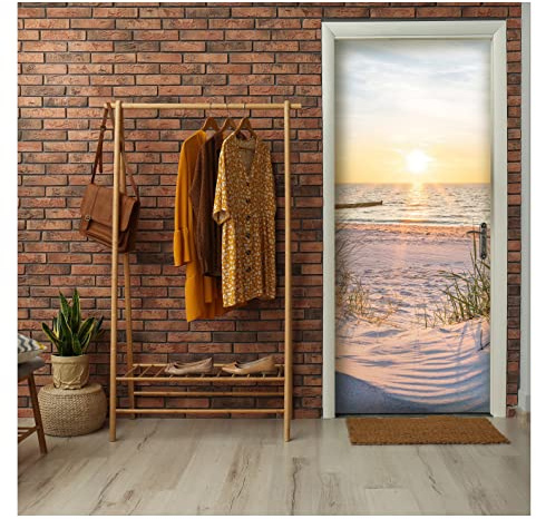 Wallarena Türtapete, Meer, 91x211cm | Fototapeten - Tapeten - für Wohnzimmer Schlafzimmer - Vliestapete Wandtapete Tapete 3D Effekt- inkl. Kleister