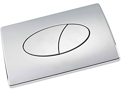 Excel Home Toilet Flush Button Replacement - Dual Button Toilet Flush Plates - Pneumatic Technology - Fingerprint Resistant Compatible with Air Houses - Oval Push Button Design (Chrome)