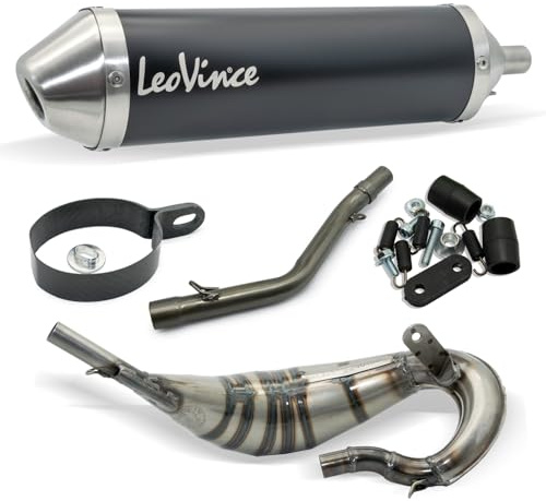 Auspuffanlage LeoVince Komplettanlage X-FIGHT Black Edition, Edelstahl schwarz, mit Zulassung für Rieju MRT 50 / SM/MRT PRO 50 / SM