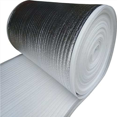 2 mm de Espesor Base Aislante Suelo Laminado Espuma de Polietileno Alta Densidad Recubierta con Película PE con Función de Barrera de Vapor para Suelos Laminados y Parqué(Size:1*25m)