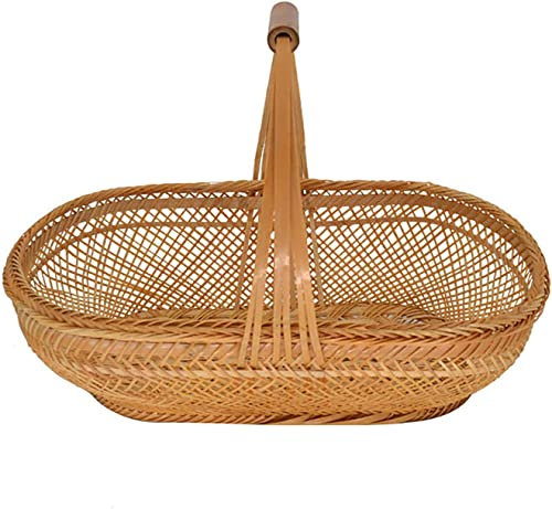 Pro-Noke Brown Willow Decorative Storage Basket, Wicker Basket with Handles for Gift Hand-Woven Fruit Baskets Wicker Easter Basket for Holding breads Fruits Easter Sweets