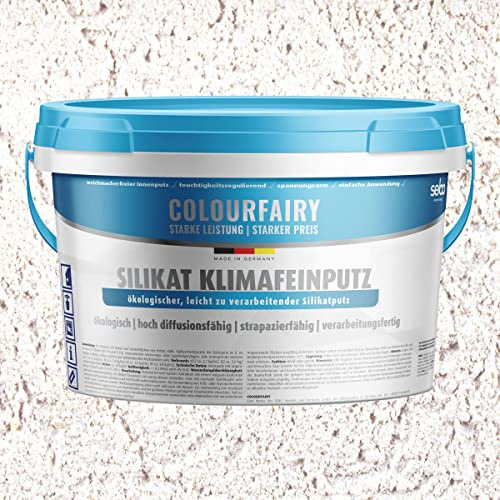 Colourfairy Silikat Innenputz Klimafeinputz weiss 25kg Reibeputzstruktur (R) 1,5 mm