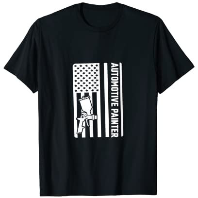 Automobilmaler, USA-Flagge, Karosserie-Maler, Auto-Grafik T-Shirt
